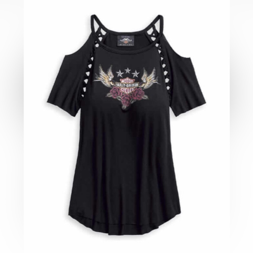 Harley-Davidson women’s cold shoulder top XS